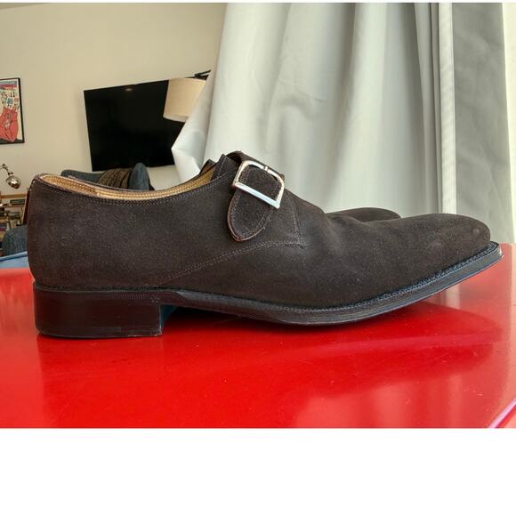 Sutor Mantellassi Mens 12 M Monkstrap Brown Calf Suede Shoes Goodyear Welt main image 5
